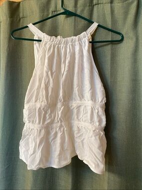 Sienna Sky White Halter Ruffle One-Piece
